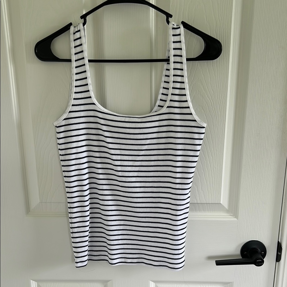 Abercrombie & Fitch navy and White ribbed Tank Top